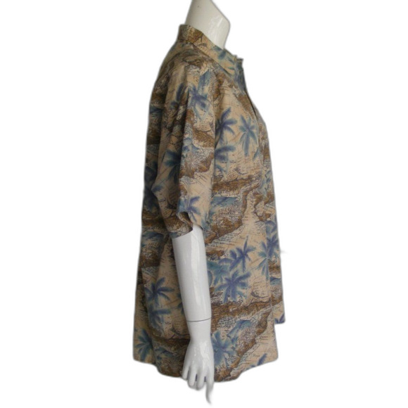 Vintage PIERRE CARDIN Camp shirt, XL, Map all over, Button Front, short sleeves - Picture 5 of 10